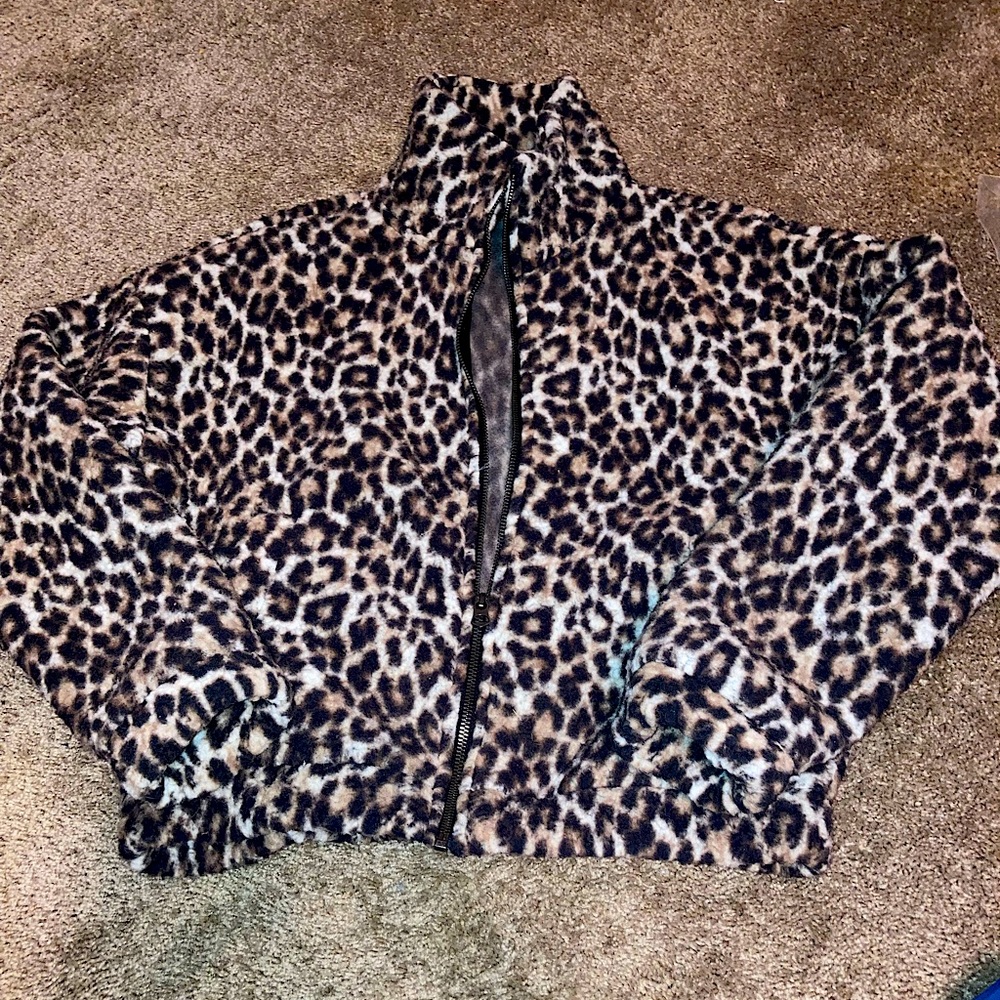 American Eagle Cheetah Zip Up